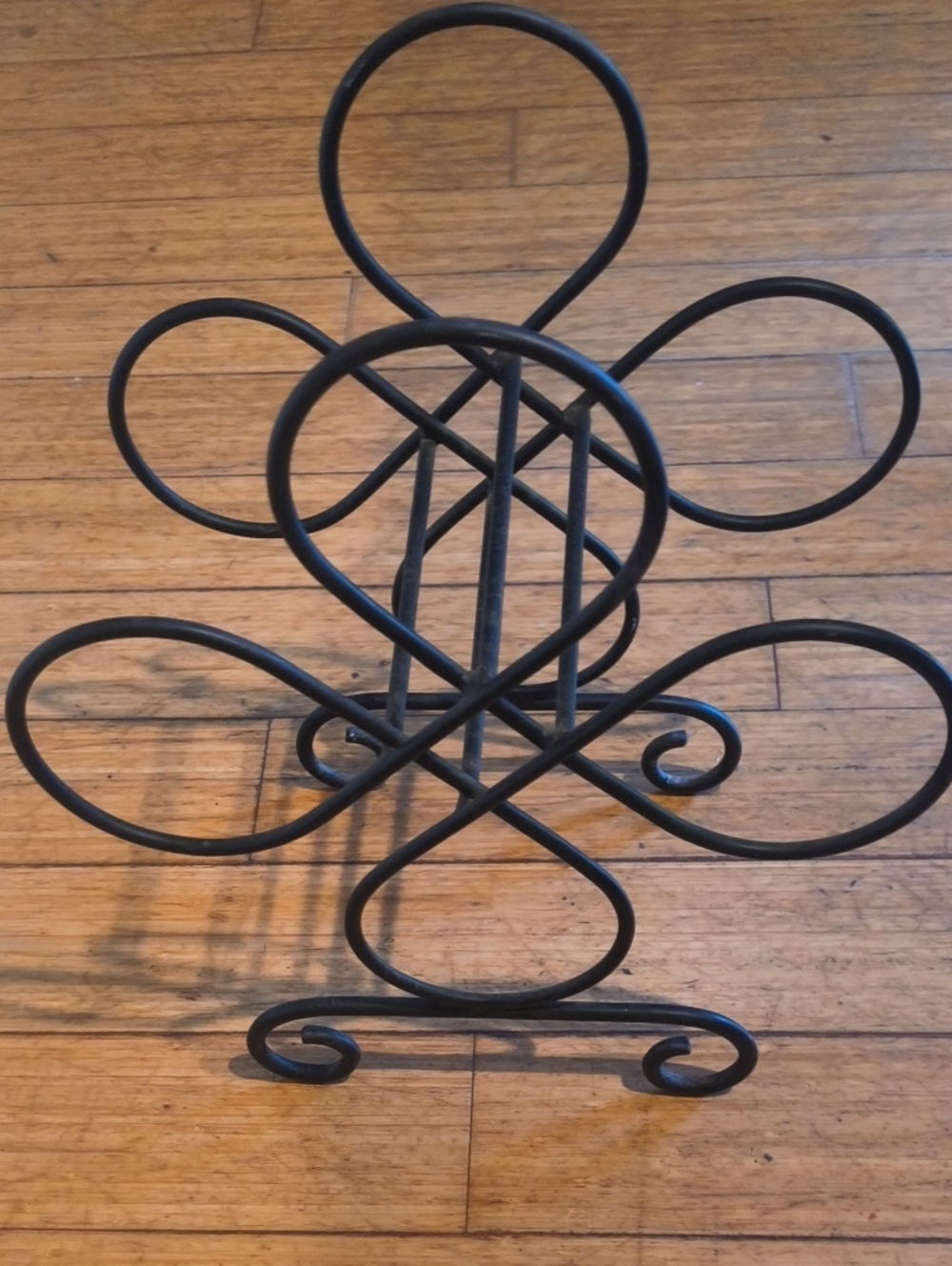 4 Bottle Wine Rack Metal Black Finish Approx 12 Wide 13 Tall